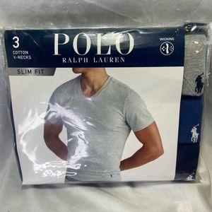 Polo Ralph Lauren Slim Fit V-Neck 3 pack w/Wicking
